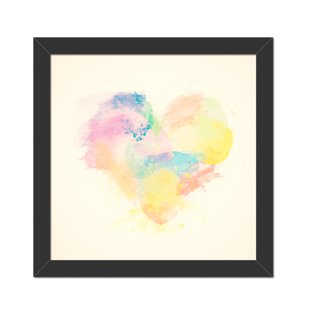 Quadro Coracao Aquarela Triakasa