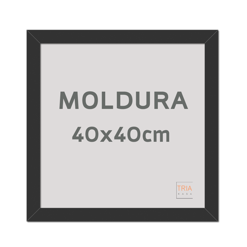 Moldura Avulsa 40x40 Cm Preta Lisa Triakasa