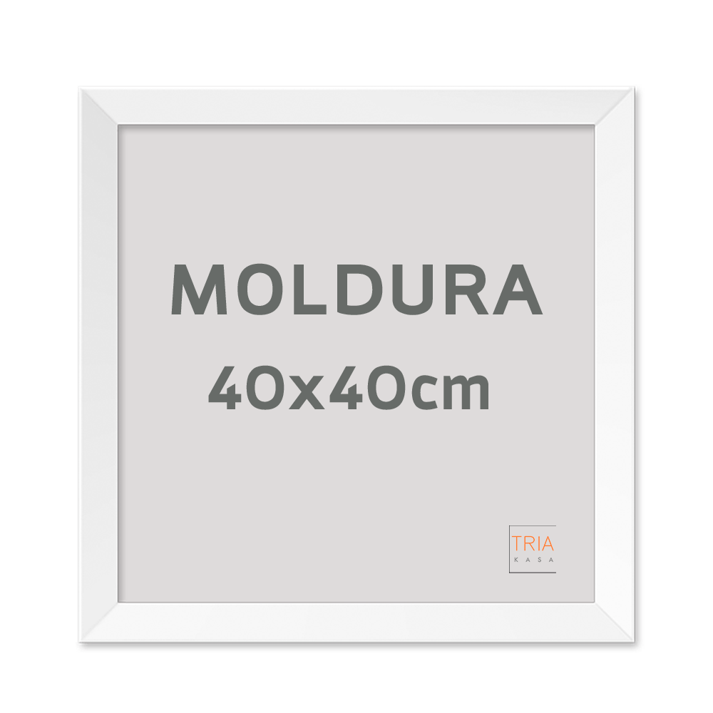 Moldura Avulsa 40x40 Cm Branca Lisa Triakasa