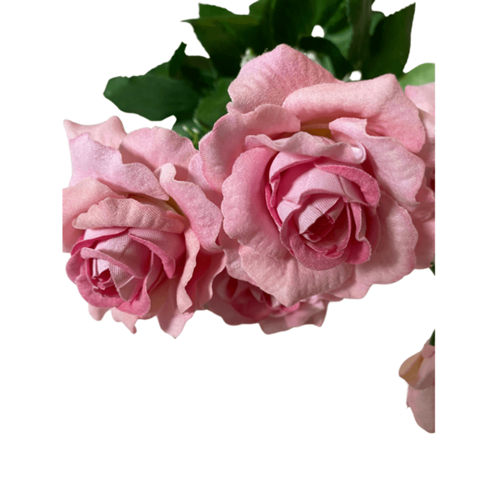 Planta Artificial Buquê Rosa Cor Rosa ( 7 rosas) - Triakasa